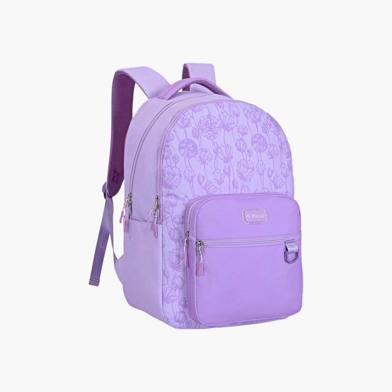 PAUSE Printed School Backpack in Lavender for Girls - Image 3